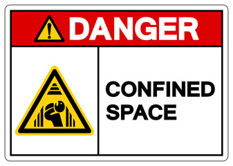 Danger Confined Space Symbol Sign ,Vector Illustration, Isolate On White Background Label. EPS10