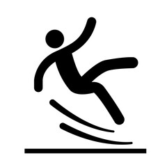 Slippery Black Icon,Vector Illustration, Isolate On White Background Label. EPS10