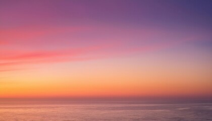 Serenity of Dawn. Calm Ocean Horizon Blending into Pastel Skies During a Peaceful Sunrise. Ideal for Meditation, Relaxation, and Tranquility Themes