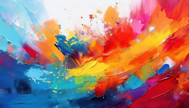 Dynamic Abstract Brushstrokes. Vibrant Multicolor Art for Creative Design, Marketing Campaigns, and Inspirational Backgrounds in Digital and Print Media
