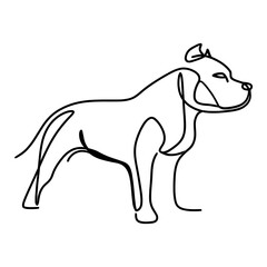 Fototapeta premium Pit Bull Line Drawing
