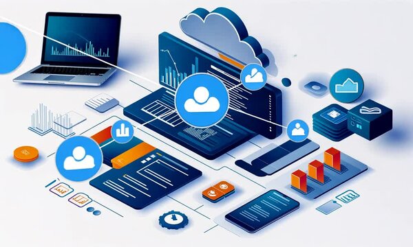 Cloud Computing and Digital Technology Illustration