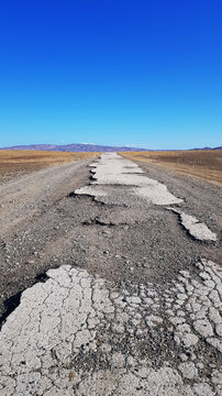 Old destroyed road, road with old asphalt
