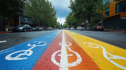 Color-coded bike lanes for easy navigation