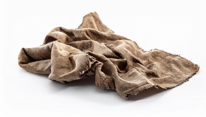 old dirty torn rag isolated on white background cleaning rag