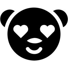 Naklejka premium Cute Panda Face with Heart Eyes Vector Graphic for Love and Romance Themes