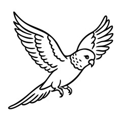 Fototapeta premium Flying Parrot Outline Vector Art Symbolizing Freedom and Grace