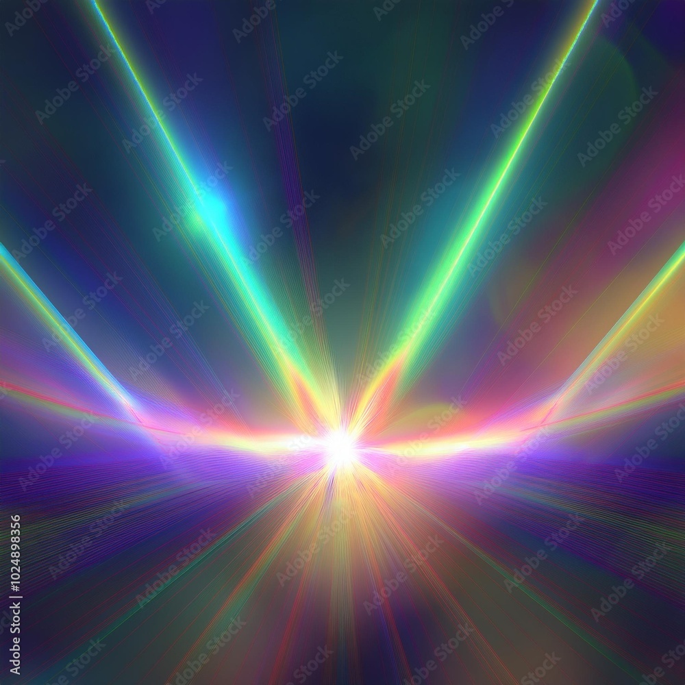 Poster crystal light leak effect for photo overlay prism lens flare bokeh abstract with glow colorful and m