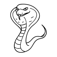 Fototapeta premium Cobra Snake Vector Illustration Threatening Cobra Headline Tattoo Design