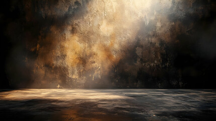 Dark Abstract Background with Light Beam and Grunge Texture - Illustration