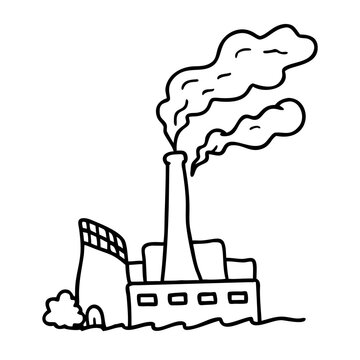 recommend clip art:  Industrial Factory Vector Illustration with Smoke Emissions for Environmental Concepts