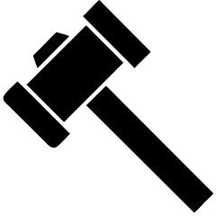 Obraz premium Black Silhouette Gavel Symbol Vector for Legal Justice Themes and Law Illustrations