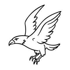 Obraz premium Majestic Eagle in Flight Line Art Vector Illustration