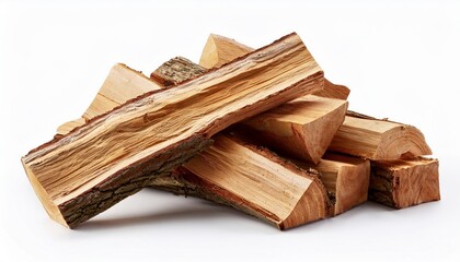 pile of firewood isolated on a white background