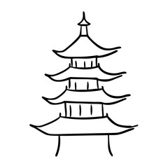 Traditional Asian Pagoda Outline Vector for Cultural Design Projects