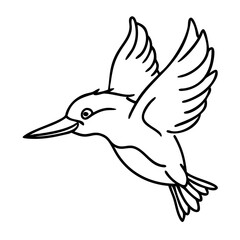 Obraz premium Vector Illustration of Kingfisher Bird in Flight Simple Artistic Design