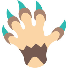 Obraz premium Cartoon Monster Claw Vector Illustration Colorful Sharp Fantasy Design