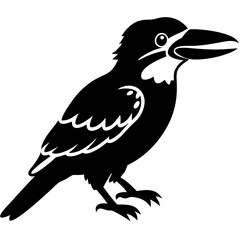 Fototapeta premium Vector Silhouette of Kookaburra Bird Illustration for Nature and Wildlife Design