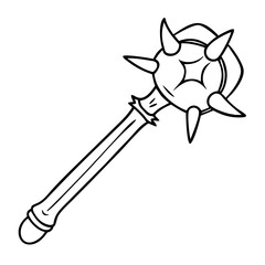  Medieval Spiked Mace Vector Illustration Weapon Design for Fantasy and Gaming Themes