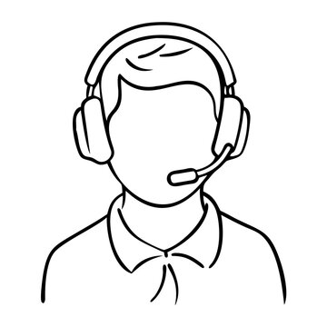 recommend clip art:  Customer Service Representative Outline Headset for Communication Support