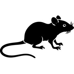 Obraz premium Black Mouse Silhouette Vector Illustration for Wildlife and Nature Design Projects