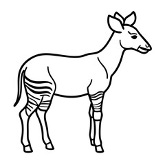 Obraz premium Vector Illustration of Okapi Outline in Simple Artistic Style
