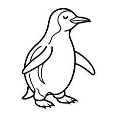 Naklejka premium Cute Penguin Line Art Vector for Educational and Creative Design Projects