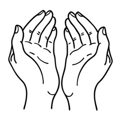 Obraz premium Open Hands Illustration Symbolizing Hope and Support in Vector Format