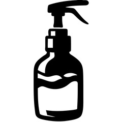 Fototapeta premium Silhouette of Soap Dispenser Pump Vector for Hygiene and Cleaning Needs