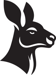 Kangaroo head silhouette vector