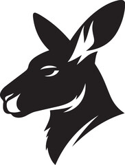Kangaroo head silhouette vector