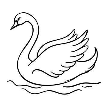 recommend clip art:  Elegant Swan Line Art Illustration for Nature and Wildlife Designs