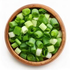 spring chopped onions green onion isolated