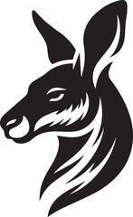 Kangaroo head silhouette vector