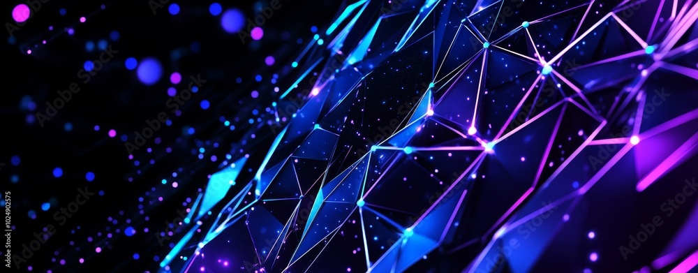 Poster A digital abstract background can be used to describe network abilities, technology processes, digital storage, science, education, and so on.