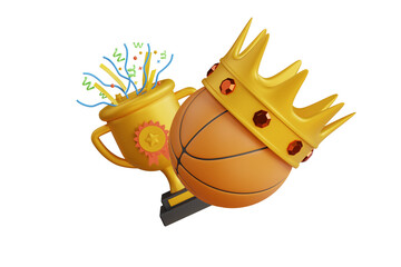 Basketball Champion 3D Illustration. basketball trophy 3d illustration