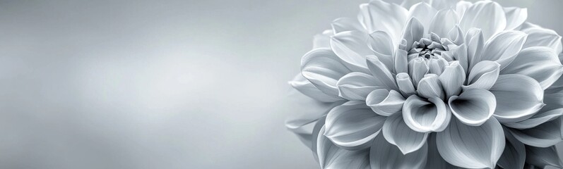 Fototapeta premium Black and white of a flower with a blurry background