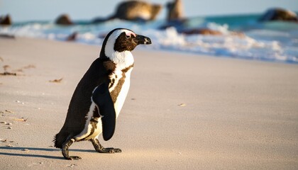 african penguin on the beach