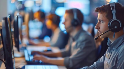 Fototapeta premium Call center technical support Service support customer help call center technical or customer support 