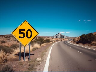 speed sign on the road