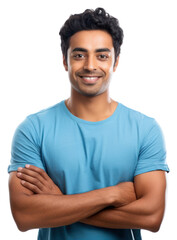 Obraz premium PNG Smiling handsome young indian man portrait standing smiling.