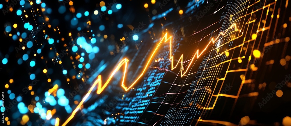 Poster a digital background may be used for describing network abilities, technological processes, digital 