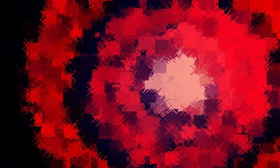 Intense Red and Black Abstract Background with Bold Crosshatch Pattern and Vibrant Pixelated Texture