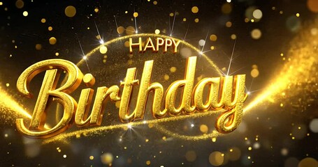 Happy Birthday Written Neon Happy Birthday Disco Ball Celebration Full HD 4K Video Download 3