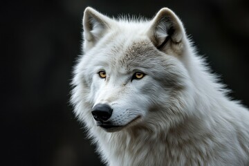 Obraz premium Majestic Close-Up of a White Wolf