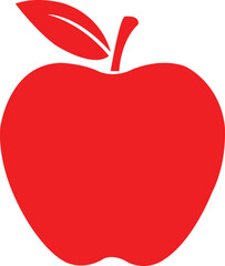 Apple clip art design on plain white transparent isolated background for card, shirt, hoodie, sweatshirt, apparel, card, tag, mug, icon, poster or badge