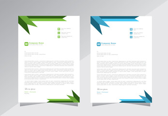 Colorful business letterhead template design. creative letterhead template design with blue and green color. A4 letterhead template design. modern letterhead design template. Vector eps 10