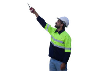 Industrial plant maintenance engineering on transparent background,PNG.