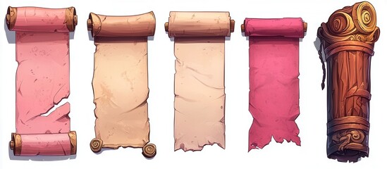 set of ribbons isolated