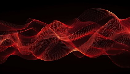 Fototapeta premium Red abstract background with waves and curves, dark colors. Abstract Grunge Decorative Red background